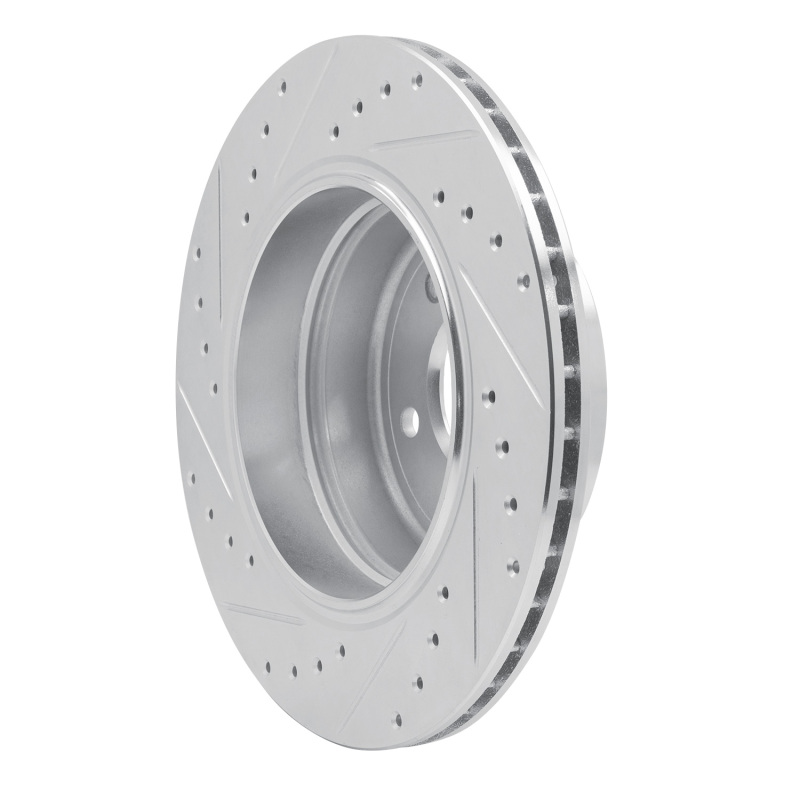 BMW 535XI Brake Rotor (1) - Rear Right - R1 Concepts - Drilled & Slotted - Silver - `06-`10